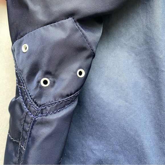 J.Crew Navy Blue Waxed Cotton Nylon Oversized Waterproof Rain Field Jacket M - Picture 8 of 16